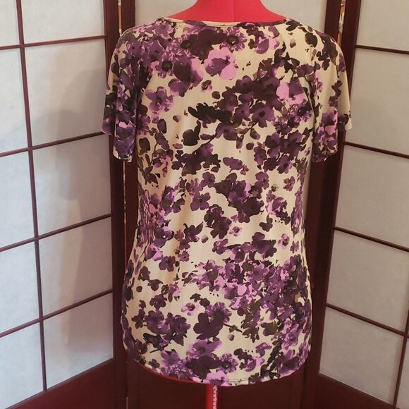 Lavish Purple Floral Ruffly Blouse - Picture 5 of 7